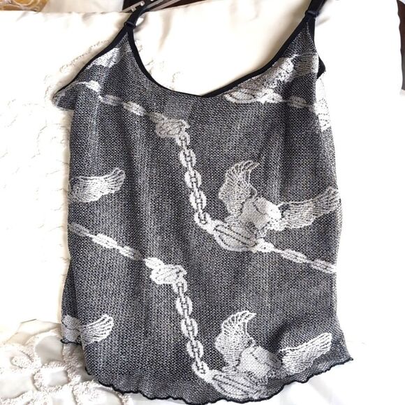 VINTAGE  Harley-Davidson Silver/Black Mesh Tank Top XS - Picture 5 of 10